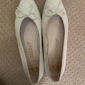 Delman Vintage White Flats